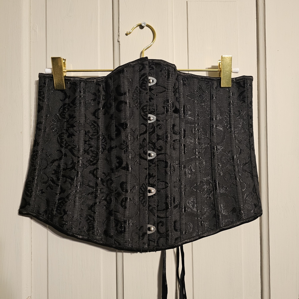 Black Brocade Underbust Corset